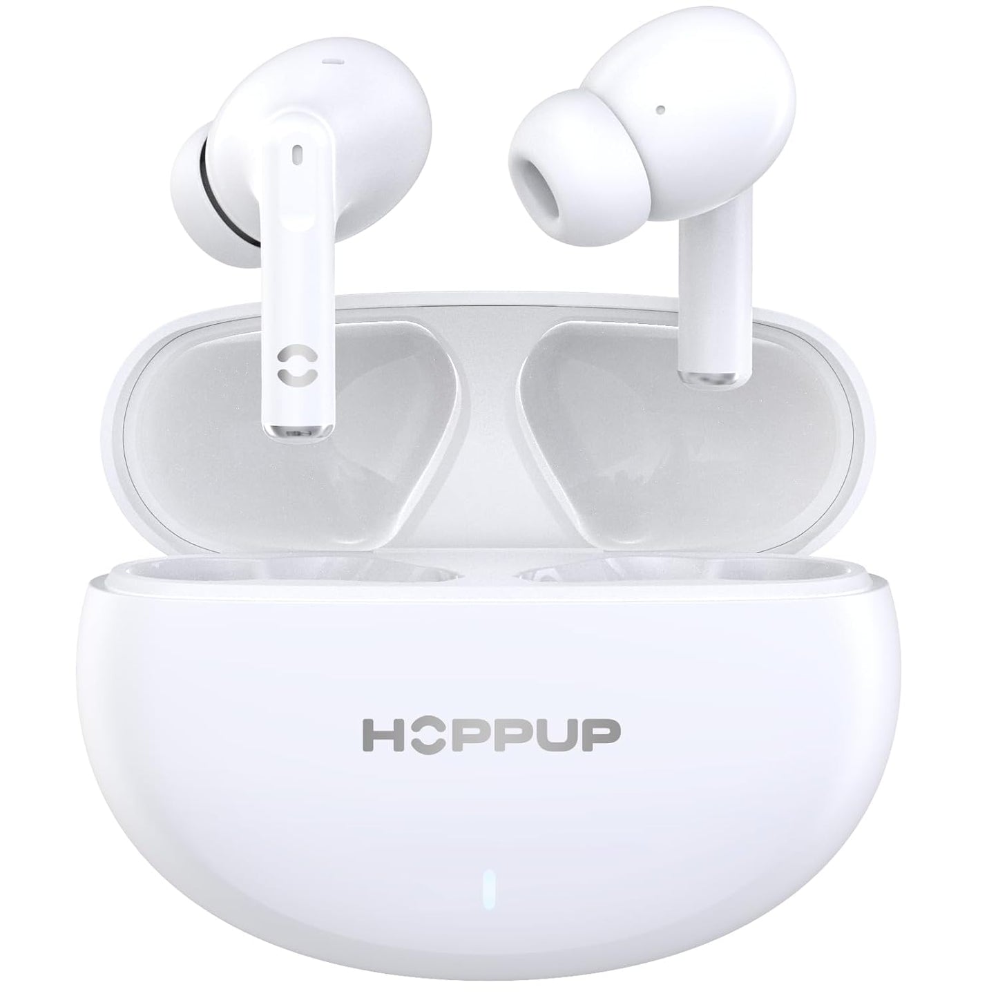 Hoppup AirDoze E51 Earbuds with 50H PlayTime, 40MS Low Latency, AI ENC & 5.4v Bluetooth (White, True Wireless)