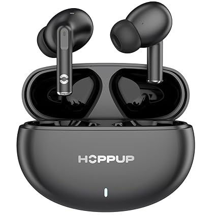 Hoppup AirDoze E51 Earbuds with 50H PlayTime, 40MS Low Latency, AI ENC & 5.4v Bluetooth (White, True Wireless)