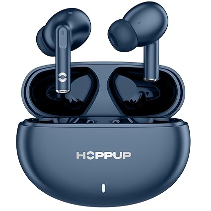 Hoppup AirDoze E51 Earbuds with 50H PlayTime, 40MS Low Latency, AI ENC & 5.4v Bluetooth (White, True Wireless)