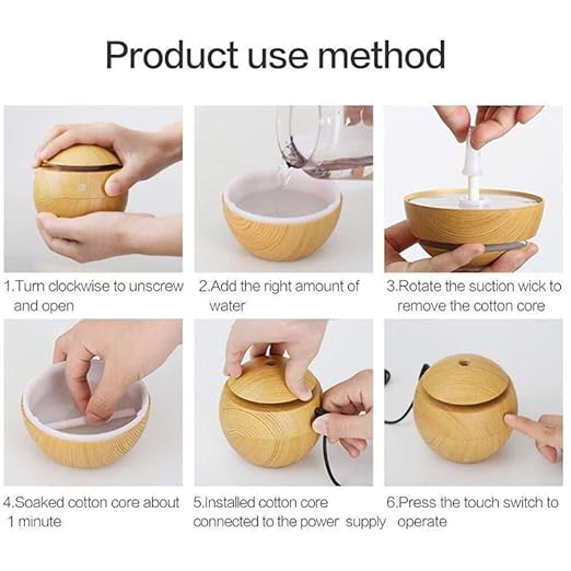 USM Portable Mini Wooden Air Humidifier for Home | Air Diffuser Mist Sprayer (Wooden)