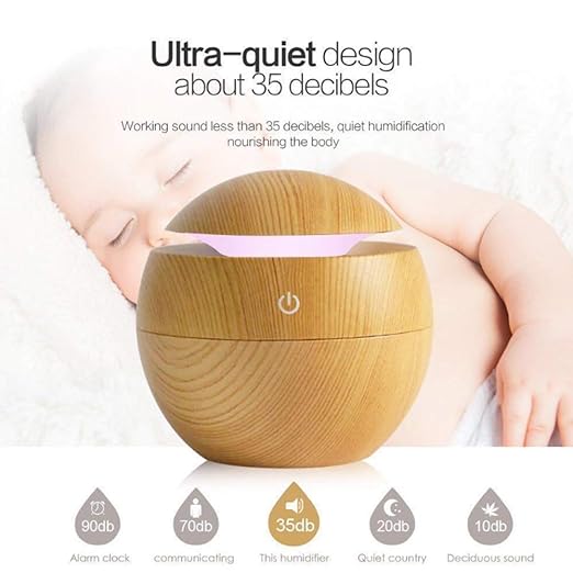 USM Portable Mini Wooden Air Humidifier for Home | Air Diffuser Mist Sprayer (Wooden)
