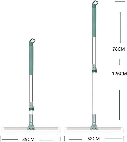 Multifunctional Magic Broom Floor Squeegee with Long Handle Adjustable and Strips, Floor Washer with 180 Degree Rotating Squeegee Broom for Cleaning (Wiper)