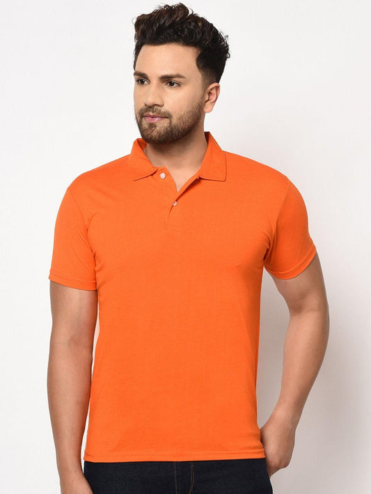 Cotton Blend Solid Half Sleeves Polo T-Shirt - Kreeam India