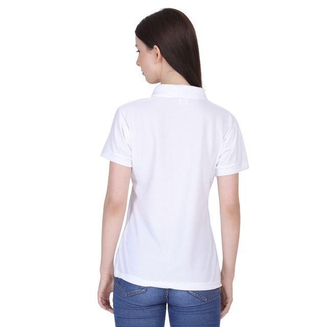 Ketex White Cotton Blend Polo Neck Tshirt - Kreeam India