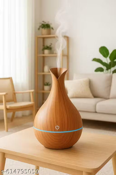 Premium Wooden Grain Aromatherapy Diffuser & Cool Mist Humidifier with LED Light – Home & Office Fresh Air Purifier