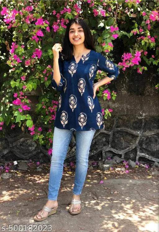 Trendy Fashionable block print Kurtis - Kreeam India